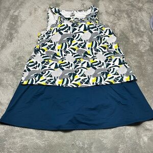 Lands End Two Piece Tankini Swim Suit Beach Fish Size 20W